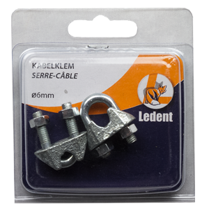 Serre-câble Ø6mm galva - 2 pces